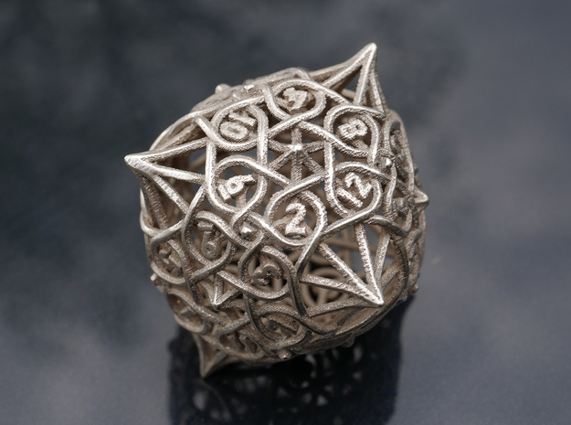 Multiplicitous d12 in Polished Bronzed-Silver Steel