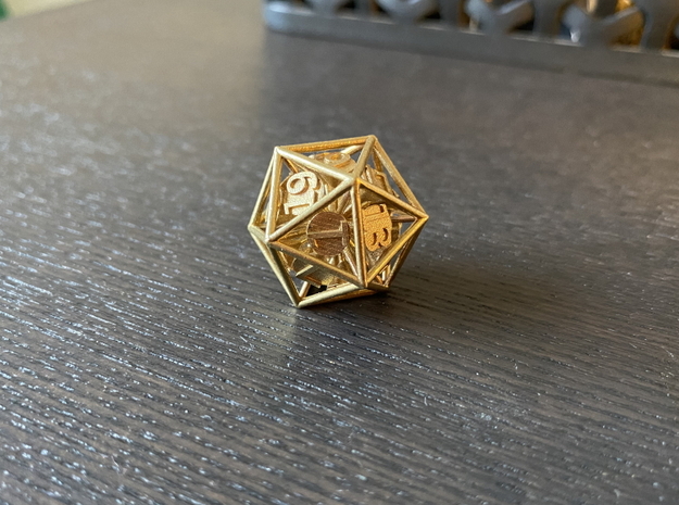 20-Sided Vector Die in Natural Brass