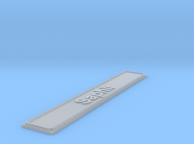 Nameplate Saphir in Smoothest Fine Detail Plastic