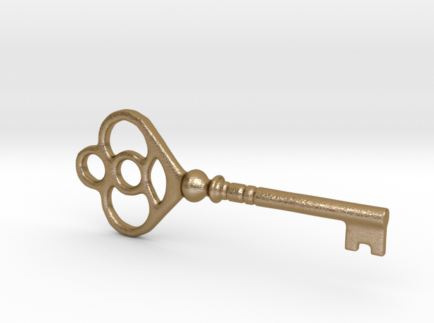 Indian key 4 in Polished Gold Steel
