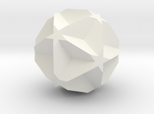 Truncated Great Dodecahedron - 1 Inch in White Natural Versatile Plastic