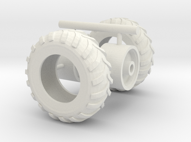 1/64th Unverferth ProForce 1850 Hopper tires in White Natural Versatile Plastic