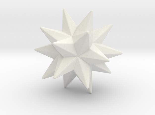 02. Great Stellapentakis Dodecahedron - 1 Inch V1 in White Natural Versatile Plastic