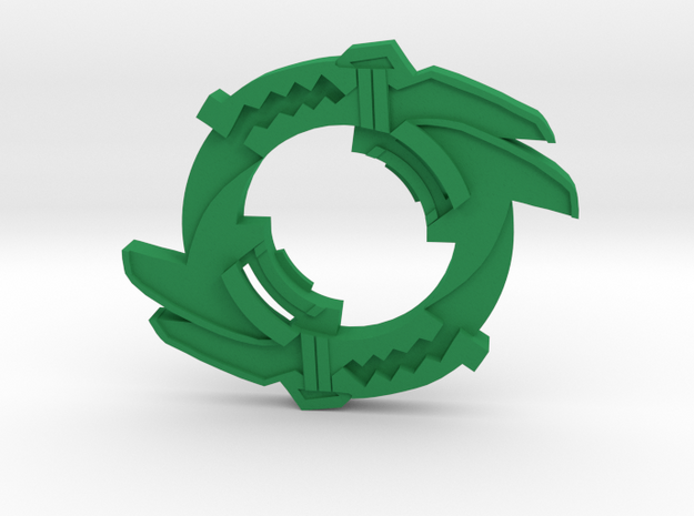 Beyblade Trygator-1 attack ring in Green Processed Versatile Plastic