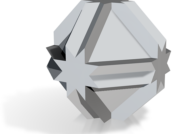 01. Cubitruncated Cuboctahedron - 10 mm in Tan Fine Detail Plastic