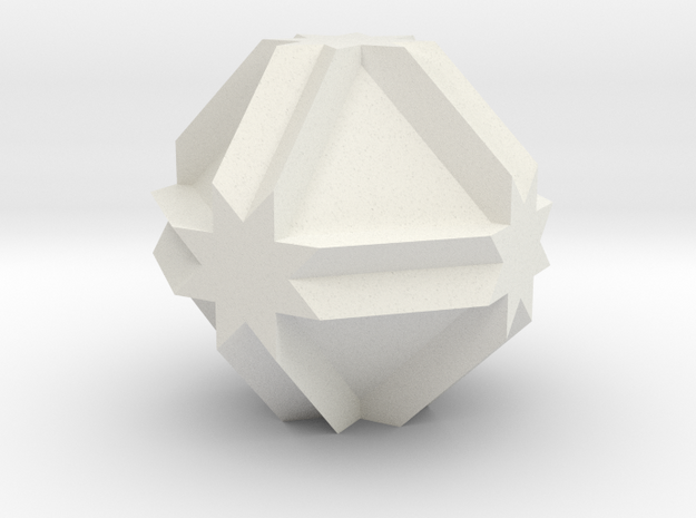 01. Cubitruncated Cuboctahedron - 1 inch in White Natural Versatile Plastic