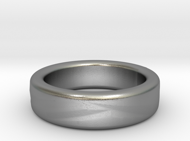 Polygon Ring in Natural Silver