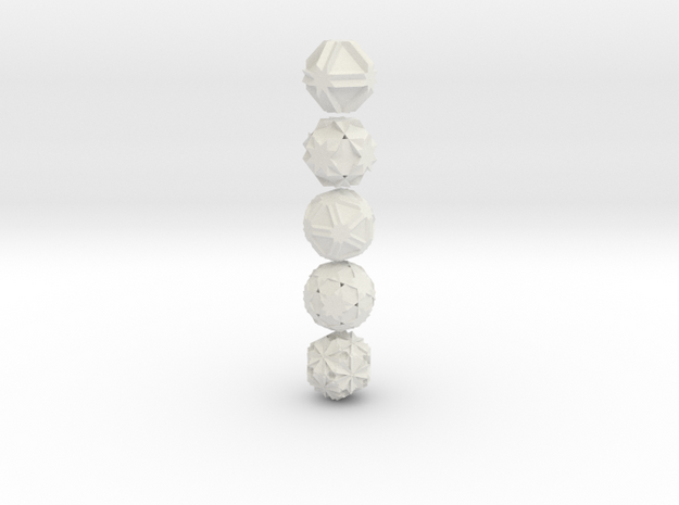 Self-Intersecting Truncated Quasi Polyhedra -1 in in White Natural Versatile Plastic