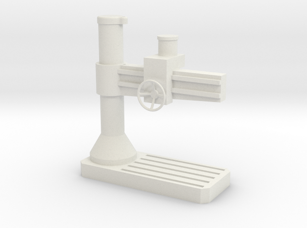 1/48 Scale Radial Arm Drill Press in White Natural Versatile Plastic