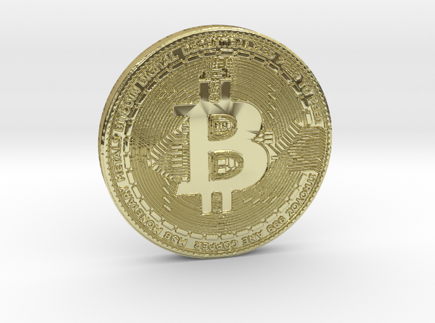 BTC Coin in 18k Gold Plated Brass
