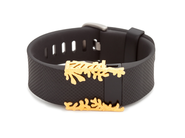 Steel Matisse cuff for Fitbit Charge & HR in Polished Gold Steel