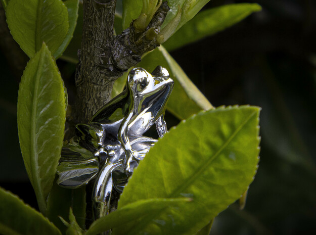 Frog Ring in Rhodium Plated Brass