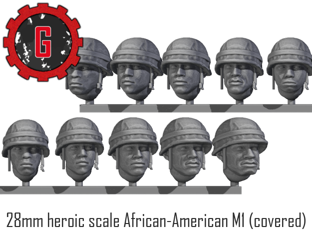 28mm Heroic Scale African-American M1 (covered) in Tan Fine Detail Plastic: Small