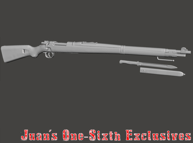 German Army Mauser 98AZ with Bayonet in Tan Fine Detail Plastic