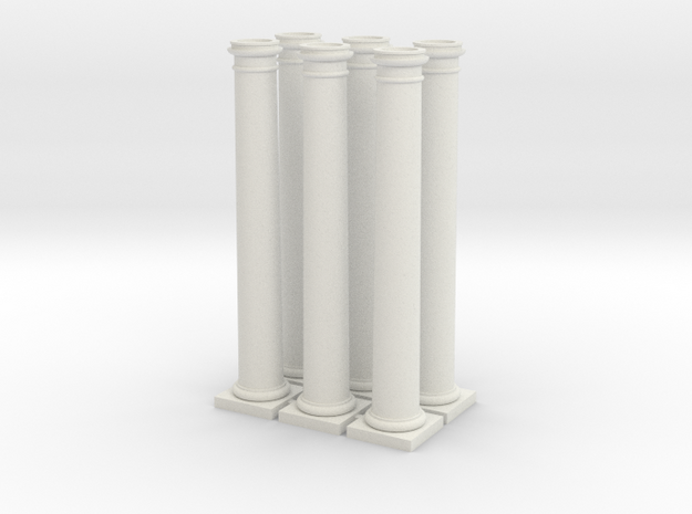 6 columns 75mm high in White Natural Versatile Plastic