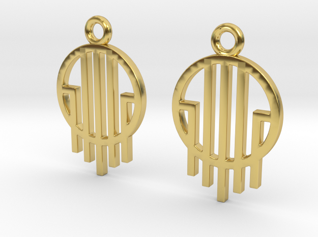 Source [Earrings] in Polished Brass