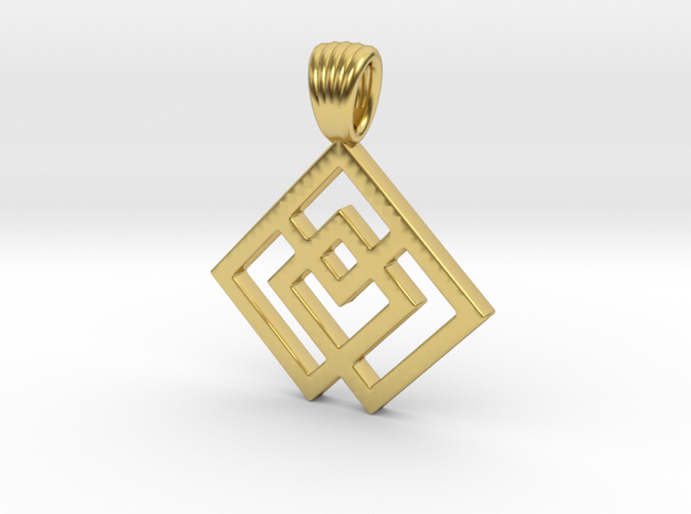 Squares [pendant] in Polished Brass