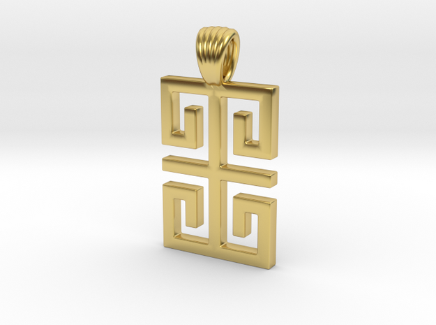 Greek style shape [Pendant] in Polished Brass