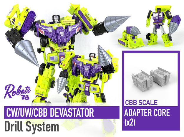 Adapter Core CBB x2 [Devastator Drill System] in White Natural Versatile Plastic