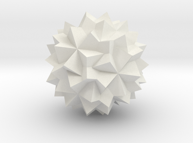 04. Great Inverted Pentagonal Hexecontahedron -1in in White Natural Versatile Plastic