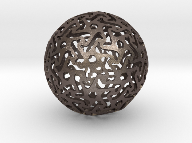 Bone Sphere in Polished Bronzed Silver Steel