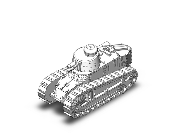 FT17 French tank WW1 in Tan Fine Detail Plastic: 1:400