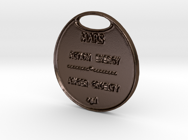MARS-a3dCOINastrology- in Polished Bronze Steel
