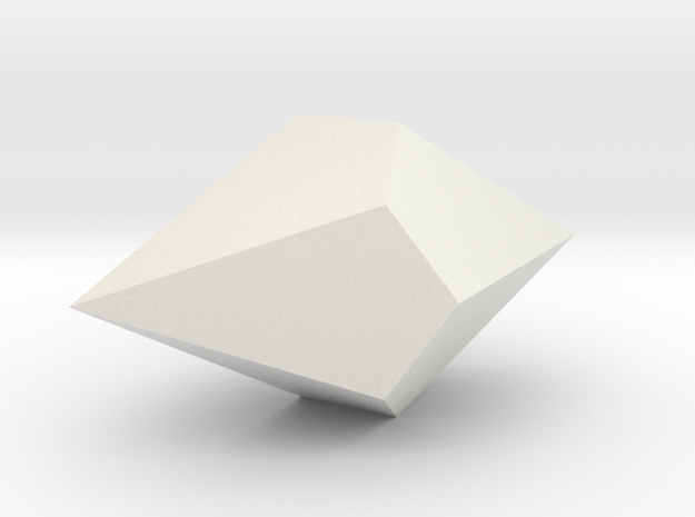 08. Pentagonal Trapezohedron - 1 Inch in White Natural Versatile Plastic