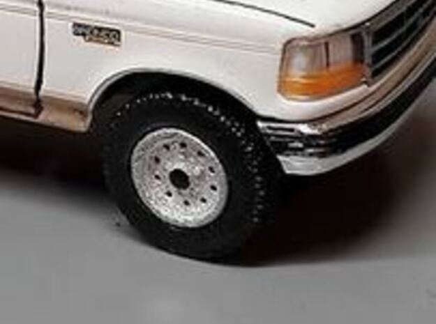 1/64 Scale Blue Oval 92-96 Pickup Wheels 8X in Tan Fine Detail Plastic