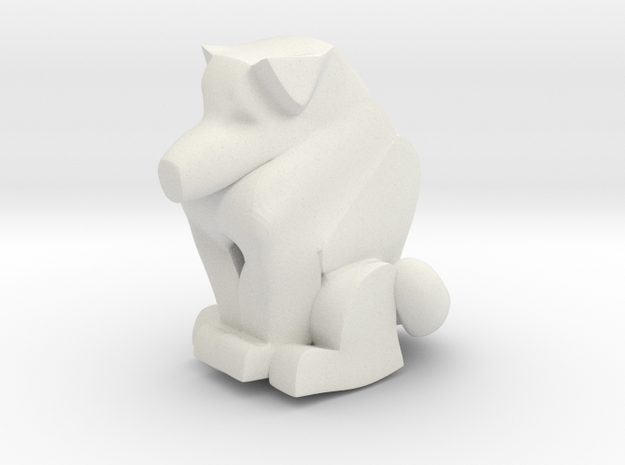 Cat Dog Totem in White Natural Versatile Plastic