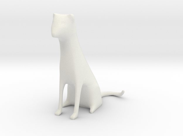 Cat Dog Stylized in White Natural Versatile Plastic