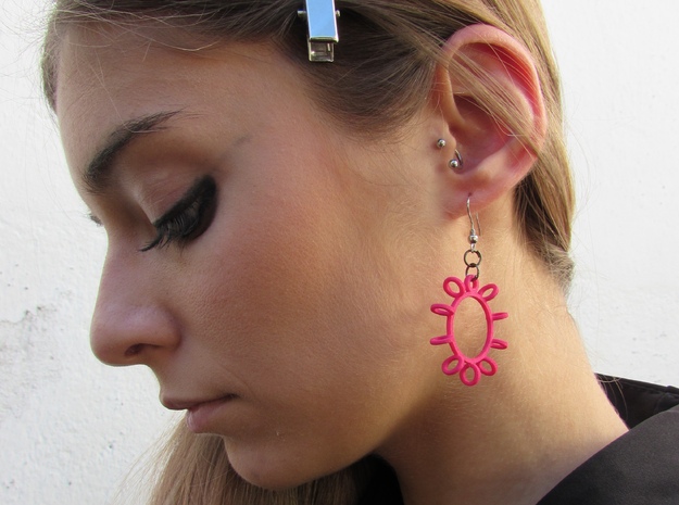 Circular earrings rada in Pink Processed Versatile Plastic