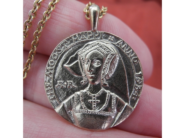 Anne Boleyn Pendant  in Natural Bronze