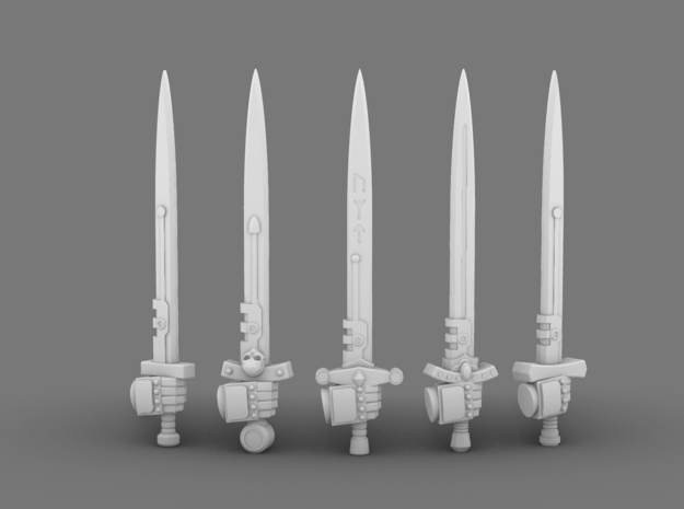 Space Vikings Power Long Swords (Right) in Tan Fine Detail Plastic