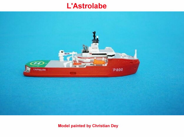 French L`Astrolabe Polar Research Vessel 1/1250 in Clear Ultra Fine Detail Plastic