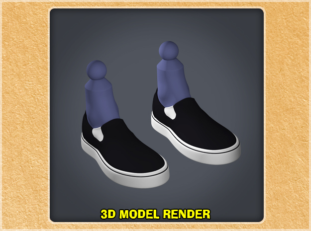 1:6 Scale Vans Slip-on Style Shoes in White Processed Versatile Plastic