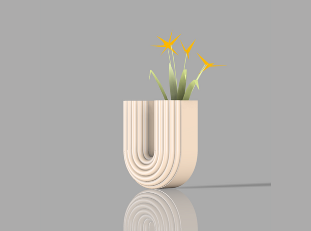 Letter planter "u"  in Glossy Full Color Sandstone