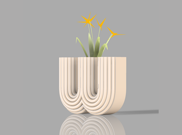 Letter planter "w"  in Glossy Full Color Sandstone