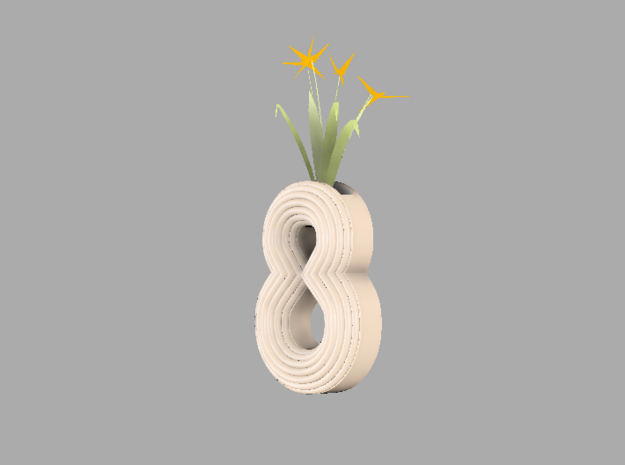 Number planter "8"  in Glossy Full Color Sandstone