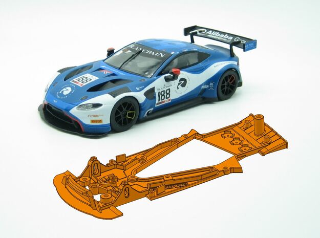 PSSX01203 Chassis Scalextric Aston Martin Vantage  in White Natural Versatile Plastic