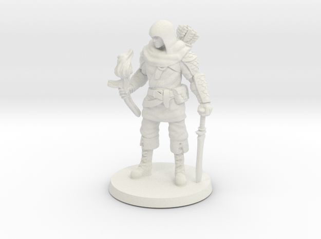Mercenary Ranger w/ Torch and Sword in White Natural Versatile Plastic