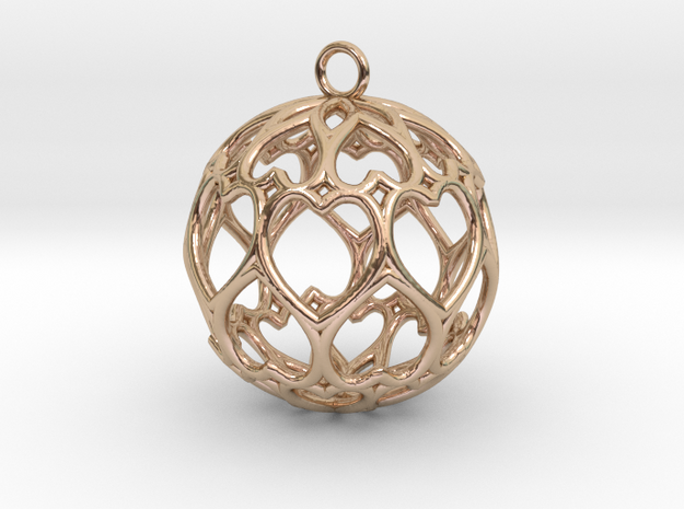 Round Heart Pendant/ Earring 13878 in 14k Rose Gold