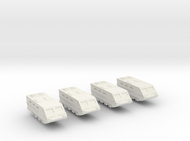 285 Scale Federation M4 Armored Personnel Vehicles in White Natural Versatile Plastic