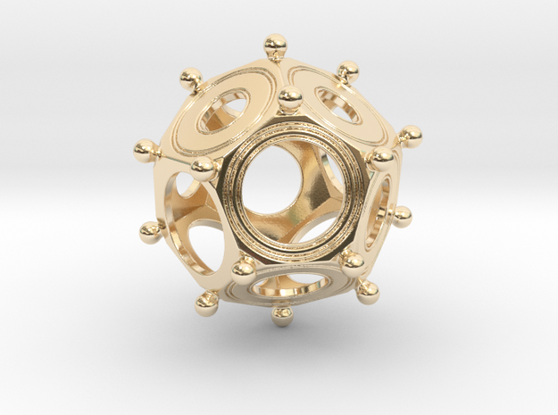 Super Accurate Roman Dodecahedron ( Exact replica) in 14k Gold Plated Brass