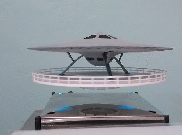 Model of a 54 electric Turbine Powered Saucer 6b in White Natural Versatile Plastic