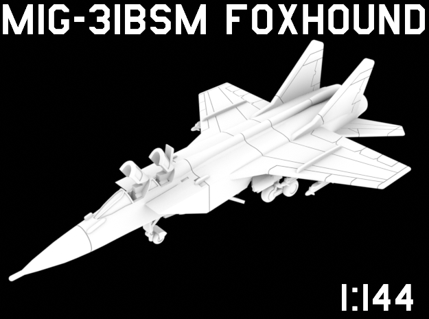 1:144 Scale MiG-31BSM Foxhound (Stored, Loaded) in White Natural Versatile Plastic: Large