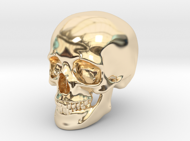 Skull For your desktop in 14k Gold Plated Brass