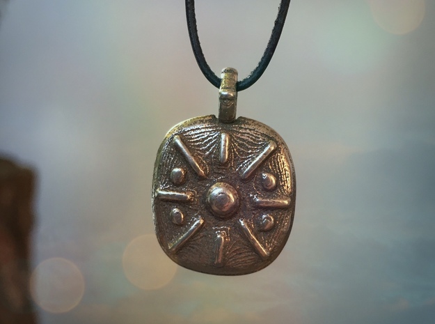 Amulet - sunny in Polished Bronzed-Silver Steel