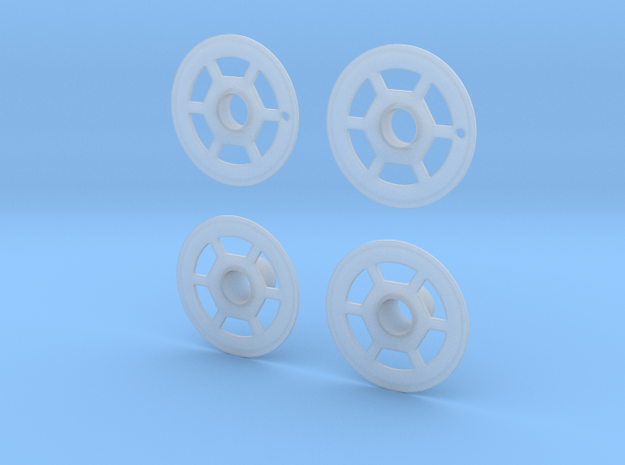 1/20 Lola T92/00 wheel covers type 2 in Smooth Fine Detail Plastic