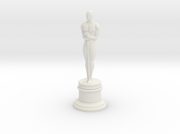 Award Trophy Replica (50% Scale) Inspired by Oscar in White Natural Versatile Plastic